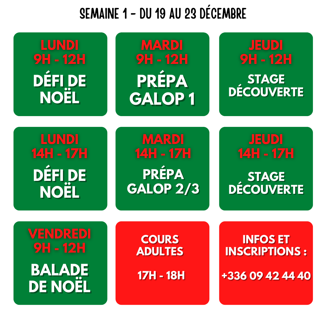 Stages noel semaine 1 2